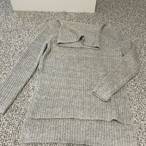 Forever 21 gray knit high low turtleneck